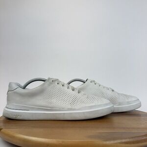 Mens Cole Haan Grandpro Rally Laser Cut Leather White Comfort Sneakers Size 9.5